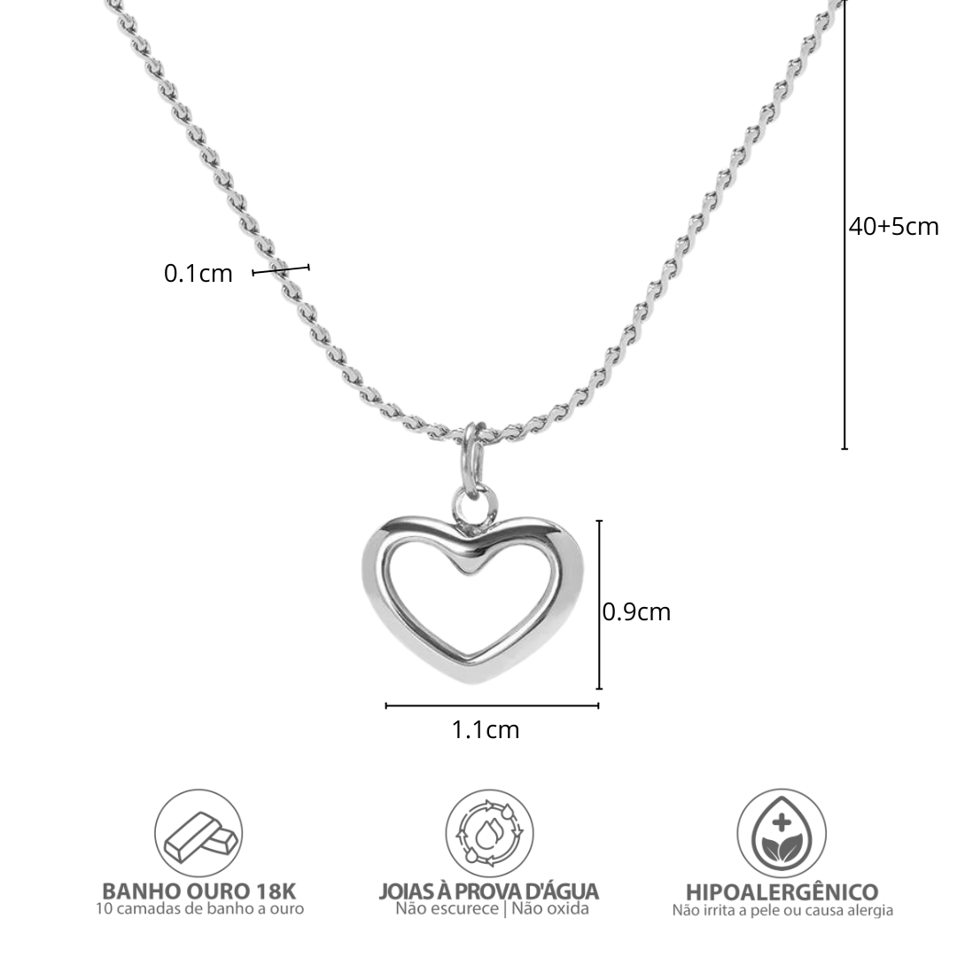 Para Minha Filha - Colar Coração Pérola Banhado a Ouro 18k