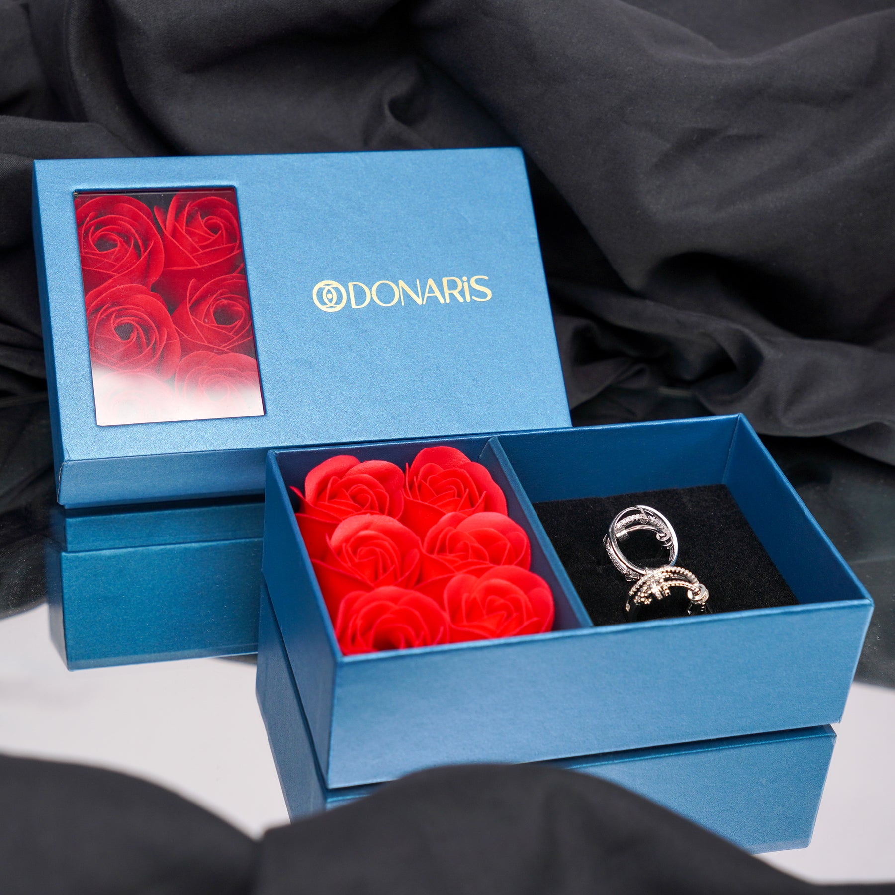 Caixa Para Presente Rosa Eterna + Sacola Donaris