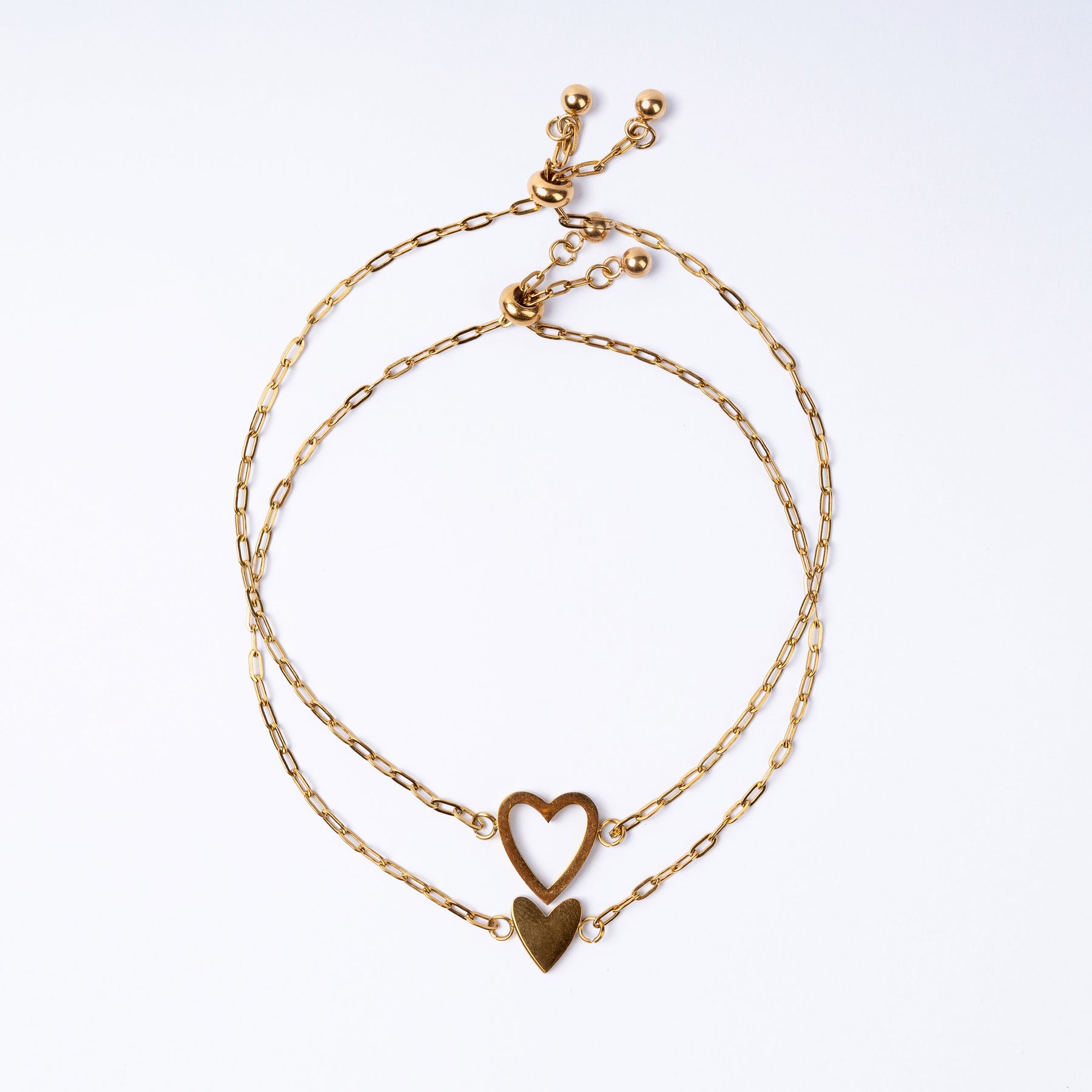 Para Minha Filha- Pulseira Corações Ligados Banhado a Ouro 18k