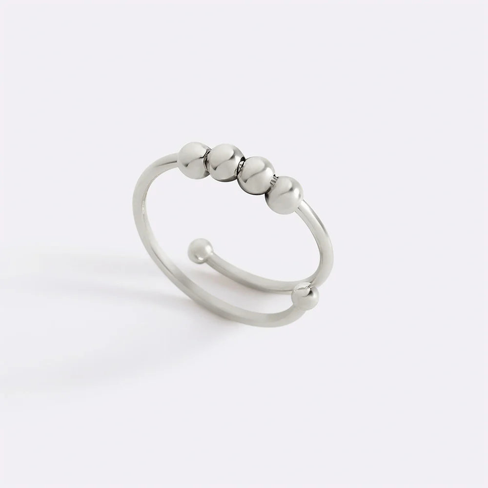 Anel Serenity Anti Ansiedade Banhado a Ouro 18k