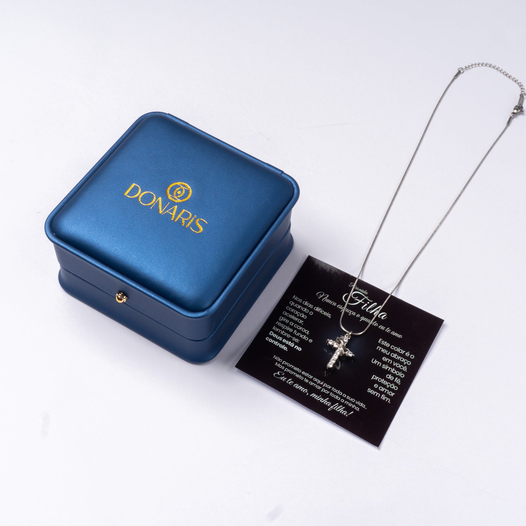 Linda Neta - Colar Cruz do Rei Banhado a Ouro 18k
