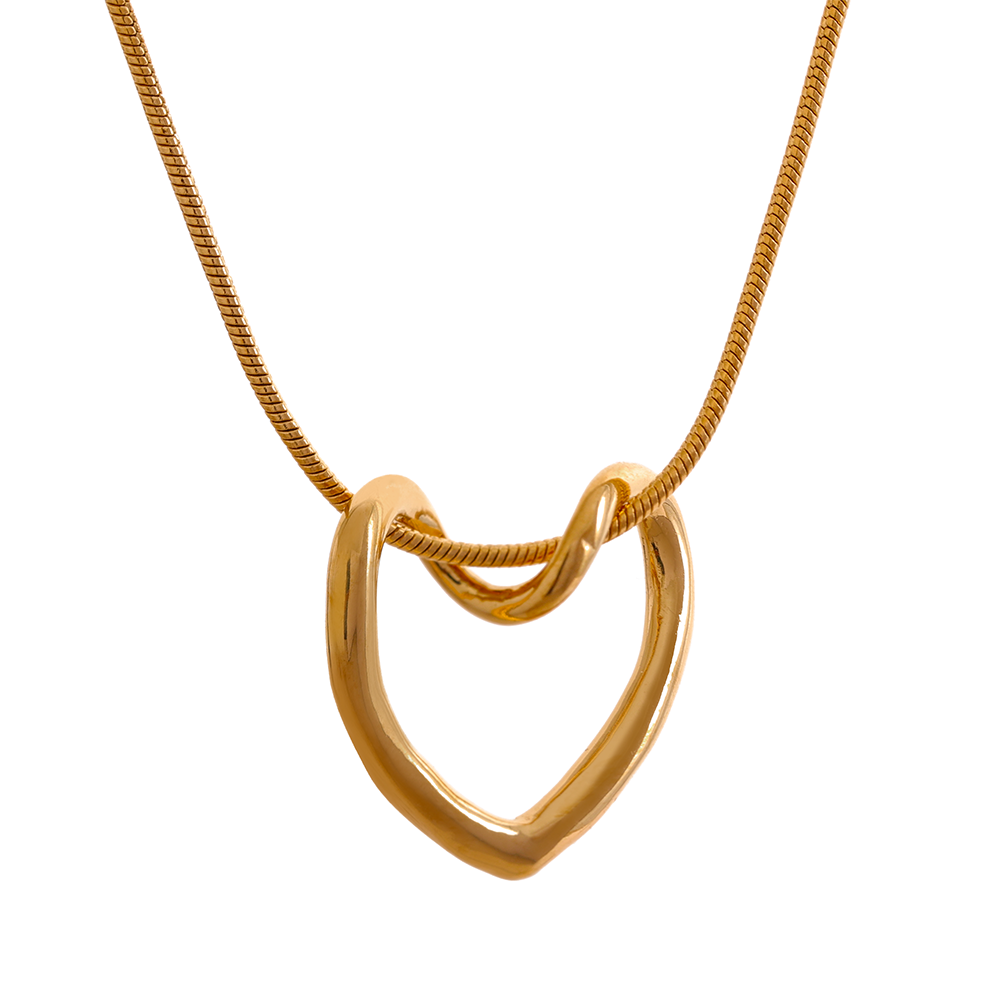 Colar Coração Sereno Banhado a Ouro 18k - Ouro