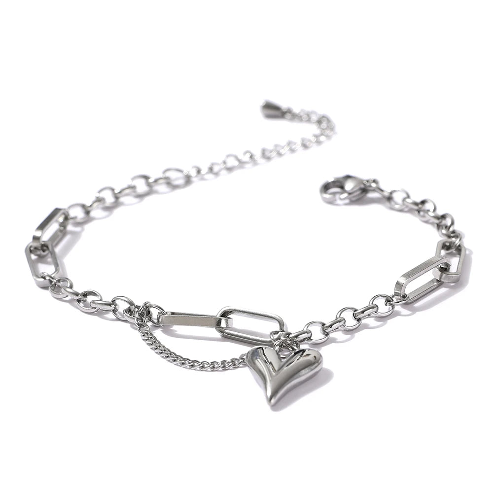 Pulseira Coração Banhado em Ouro 18k