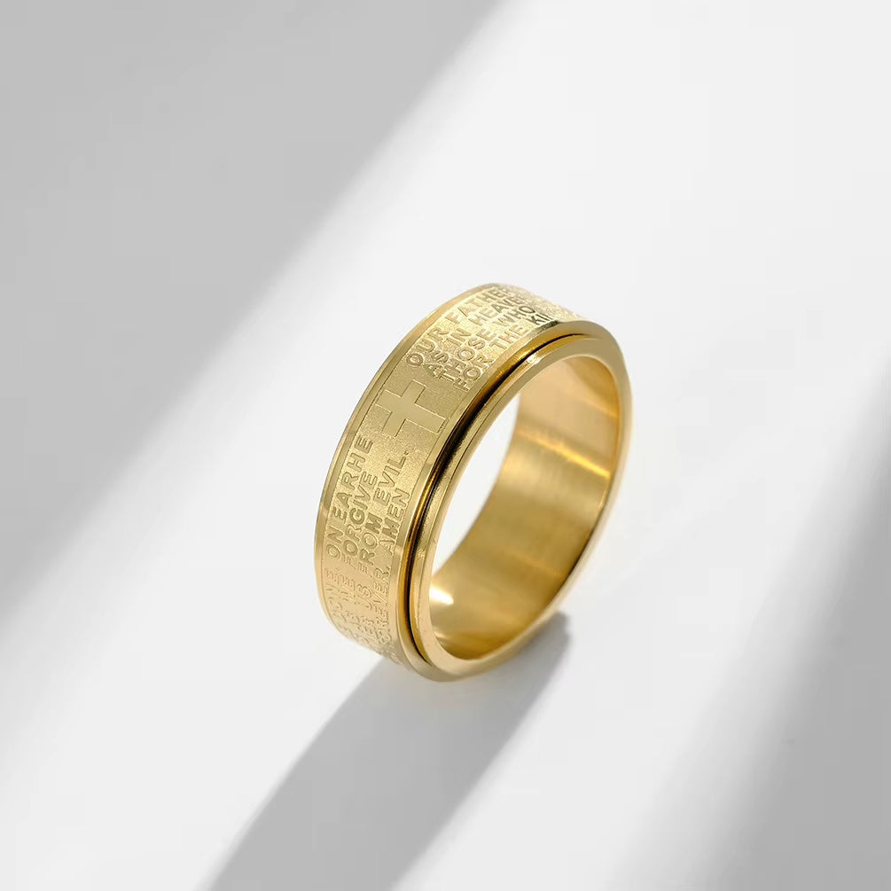 Anel Masculino Anti Ansiedade Banhado a Ouro 18k