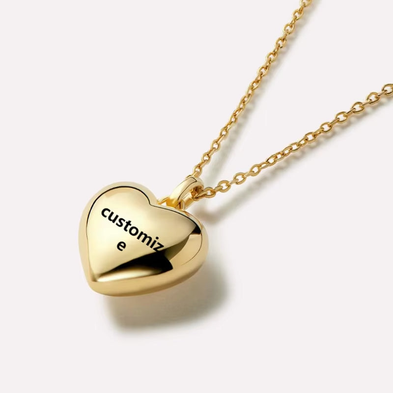 Colar Personalizado Coração 3D Banhado a Ouro 18k