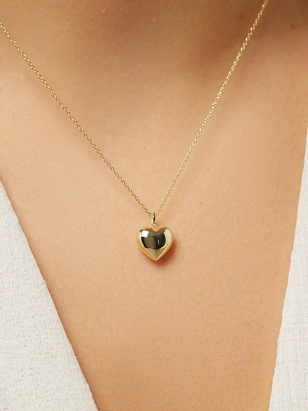 Colar Personalizado Coração 3D Banhado a Ouro 18k