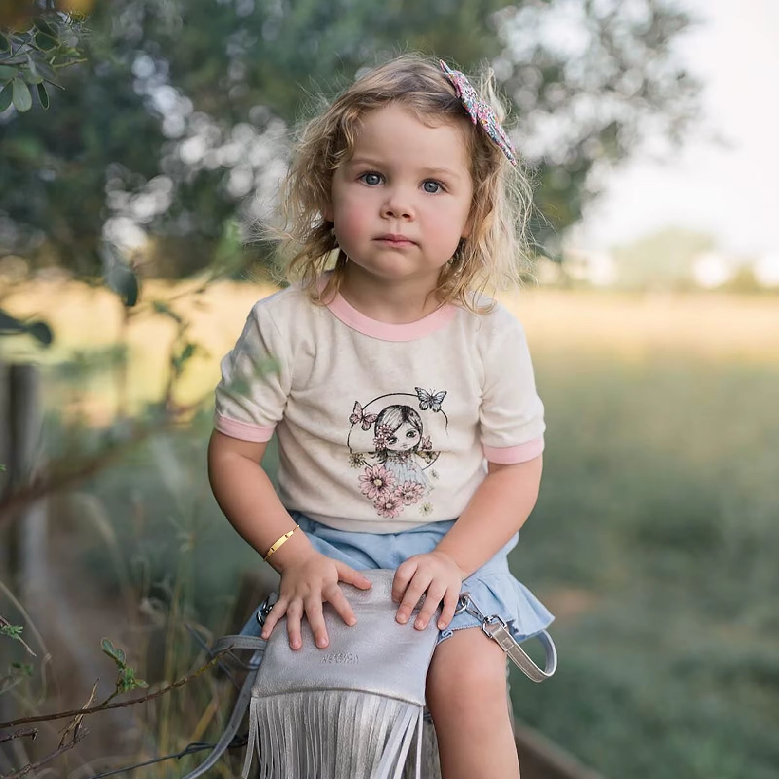 Pulseira Personalizada Bebê Banhada a Ouro 18k (0 a 3 anos )