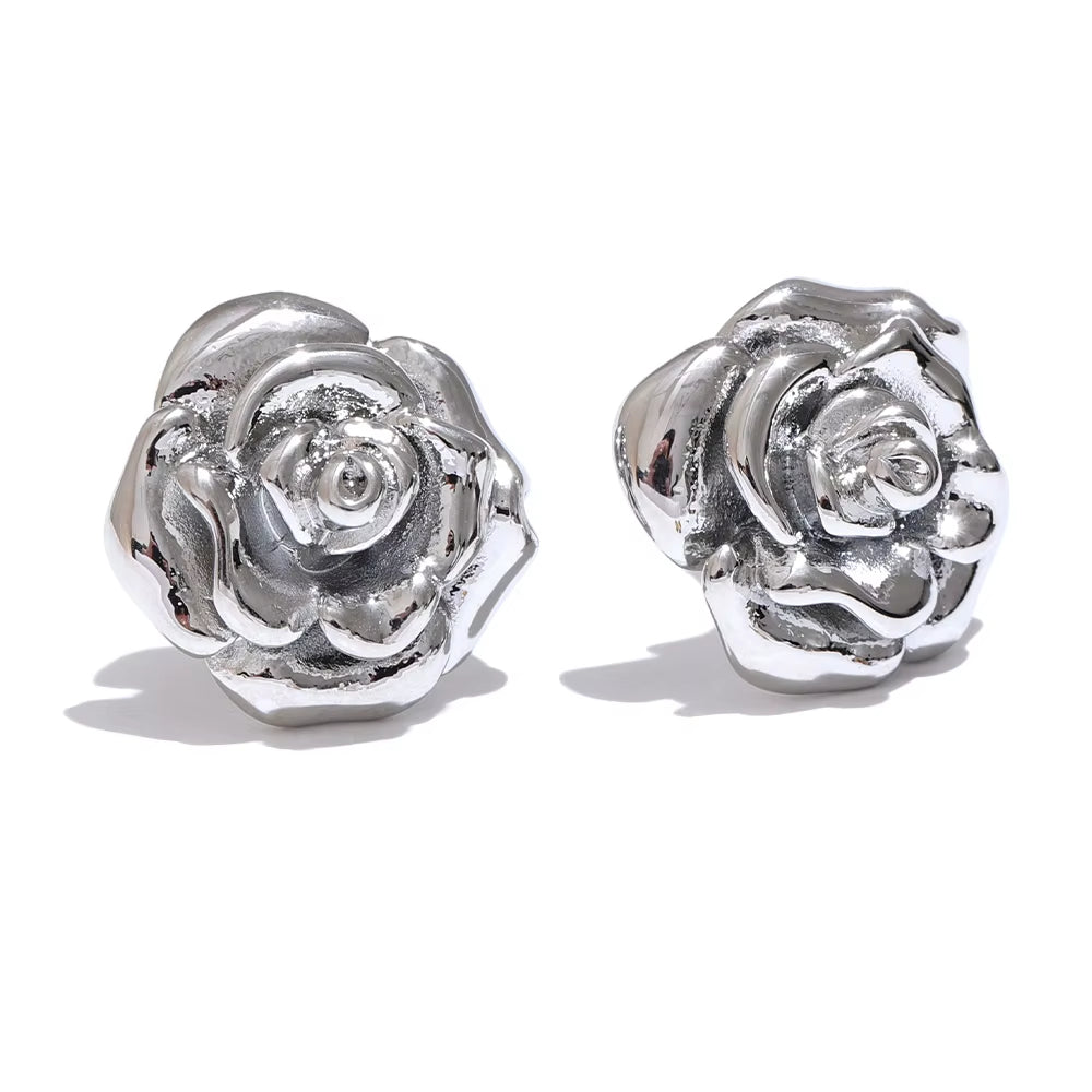 Brinco Rosa Encantada Banhado a Ouro 18k