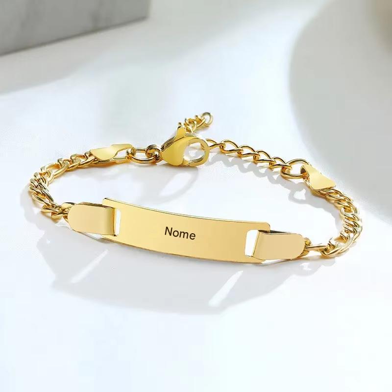 Pulseira Personalizada Bebê Banhada a Ouro 18k (0 a 3 anos )