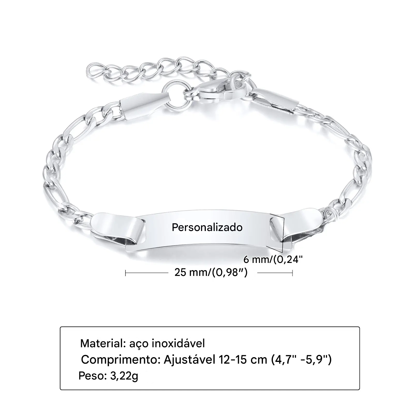 Pulseira Personalizada Bebê Banhada a Ouro 18k (0 a 3 anos )