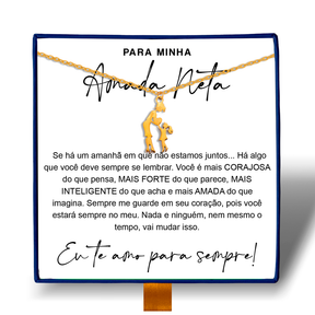 Para Minha Neta - Colar Laço de Amor Banhado a Ouro 18k
