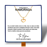 Para Minha Namorada - Colar Coração Pérola Banhado a Ouro 18k