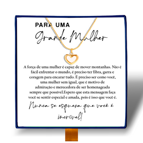 Grande Mulher- Colar Coração Pérola Banhado a Ouro 18k