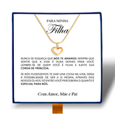 Para Minha Filha - Colar Coração Pérola Banhado a Ouro 18k