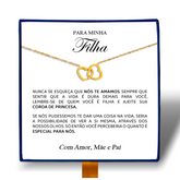 Para Minha Filha - Colar Duplo Coração Entrelaçados Banhado a Ouro 18k
