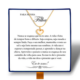 Para Minha Filha - Colar Coração Pérola Banhado a Ouro 18k