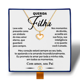 Querida Filha - Colar Coração Pérola Banhado a Ouro 18k