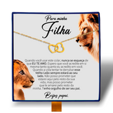 Para Minha Filha - Colar Duplo Coração Entrelaçados Banhado a Ouro 18k