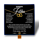 Querida Filha - Colar Duplo Coração Entrelaçados Banhado a Ouro 18k