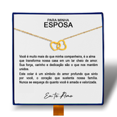 Para Minha Esposa - Colar Duplo Coração Entrelaçados Banhado a Ouro 18k