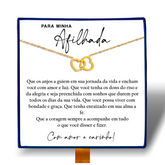 Para Minha Afilhada - Colar Duplo Coração Entrelaçados Banhado a Ouro 18k
