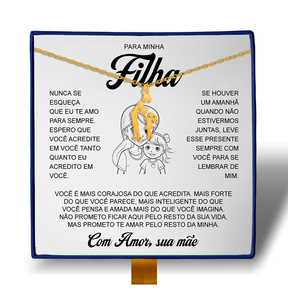 Para Minha Filha - Colar Laço de Amor Banhado a Ouro 18k