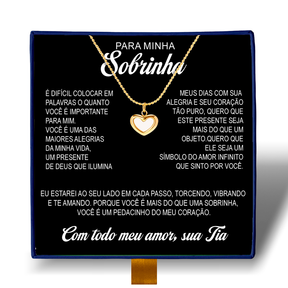 Minha Sobrinha - Colar Coração Pérola Banhado a Ouro 18k