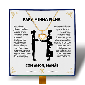 Para Minha Filha - Colar Coração Pérola Banhado a Ouro 18k