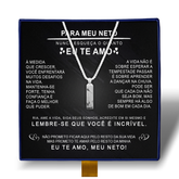 Para Meu Neto- Colar Americano Banhado a Ouro Branco 18k