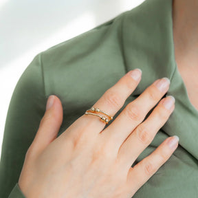 Anel Serenity Anti Ansiedade Banhado a Ouro 18k