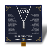 Querido Avô - Colar Americano Banhado a Ouro Branco 18k