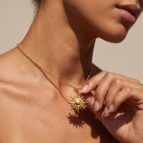 Para Minha Filha- Colar Sol Radiante Banhado a Ouro 18k