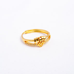 Anel Anti-Stress Amor Infinito Banhado a Ouro 18k