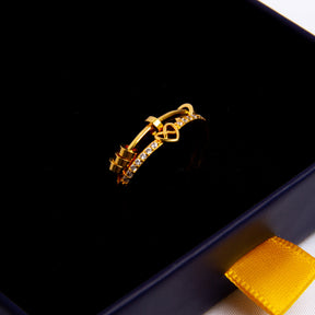 Anel Anti-Stress Amor Infinito Banhado a Ouro 18k