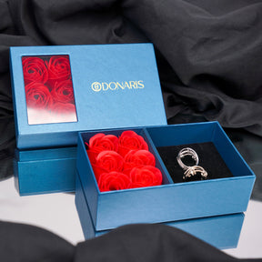 Caixa Para Presente Rosa Eterna + Sacola Donaris