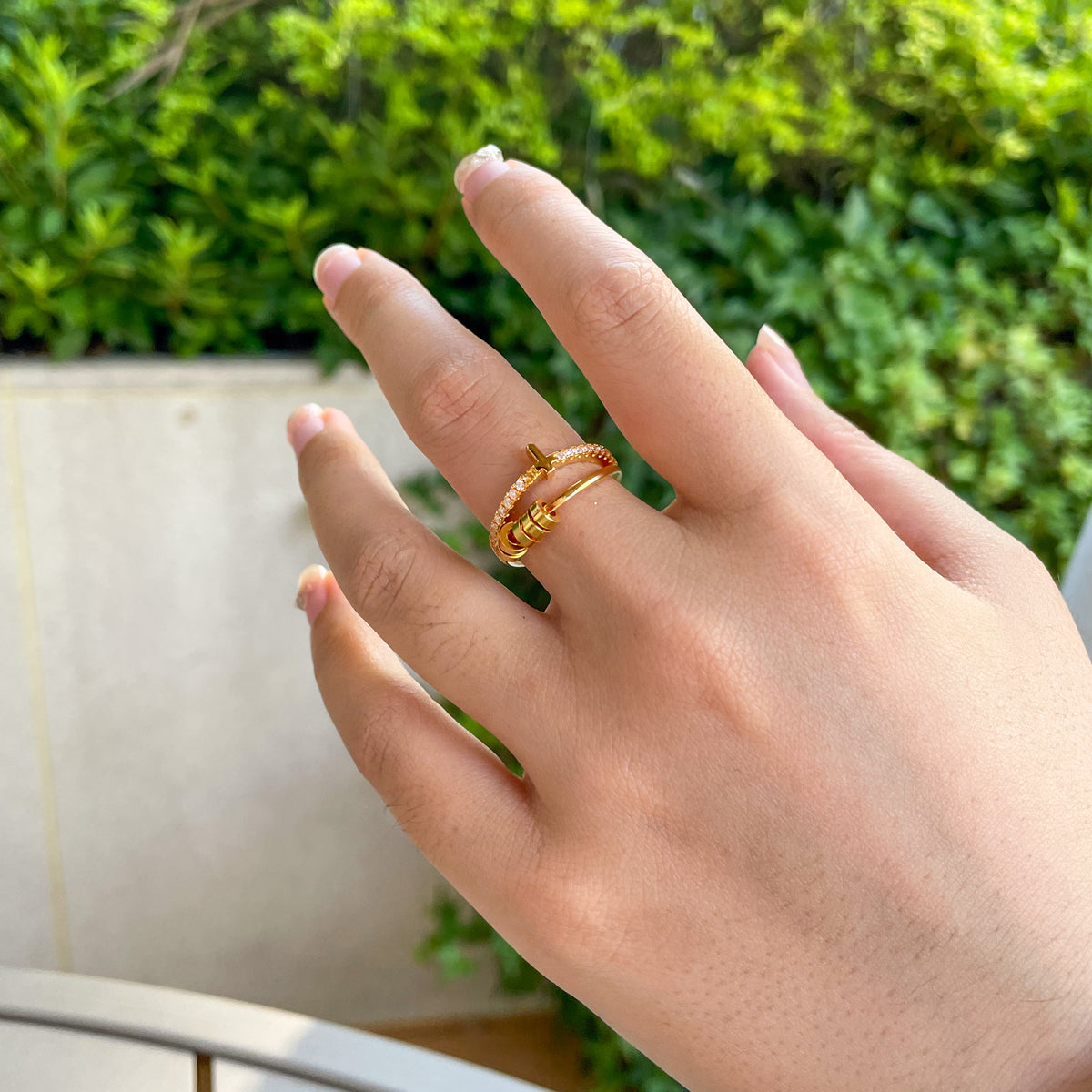 Anel Anti Ansiedade Cruz Banhado a Ouro 18k