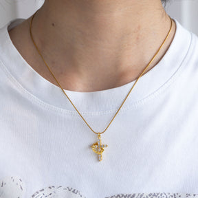 Colar Cruz do Rei Anti-Stress Banhado a Ouro 18k