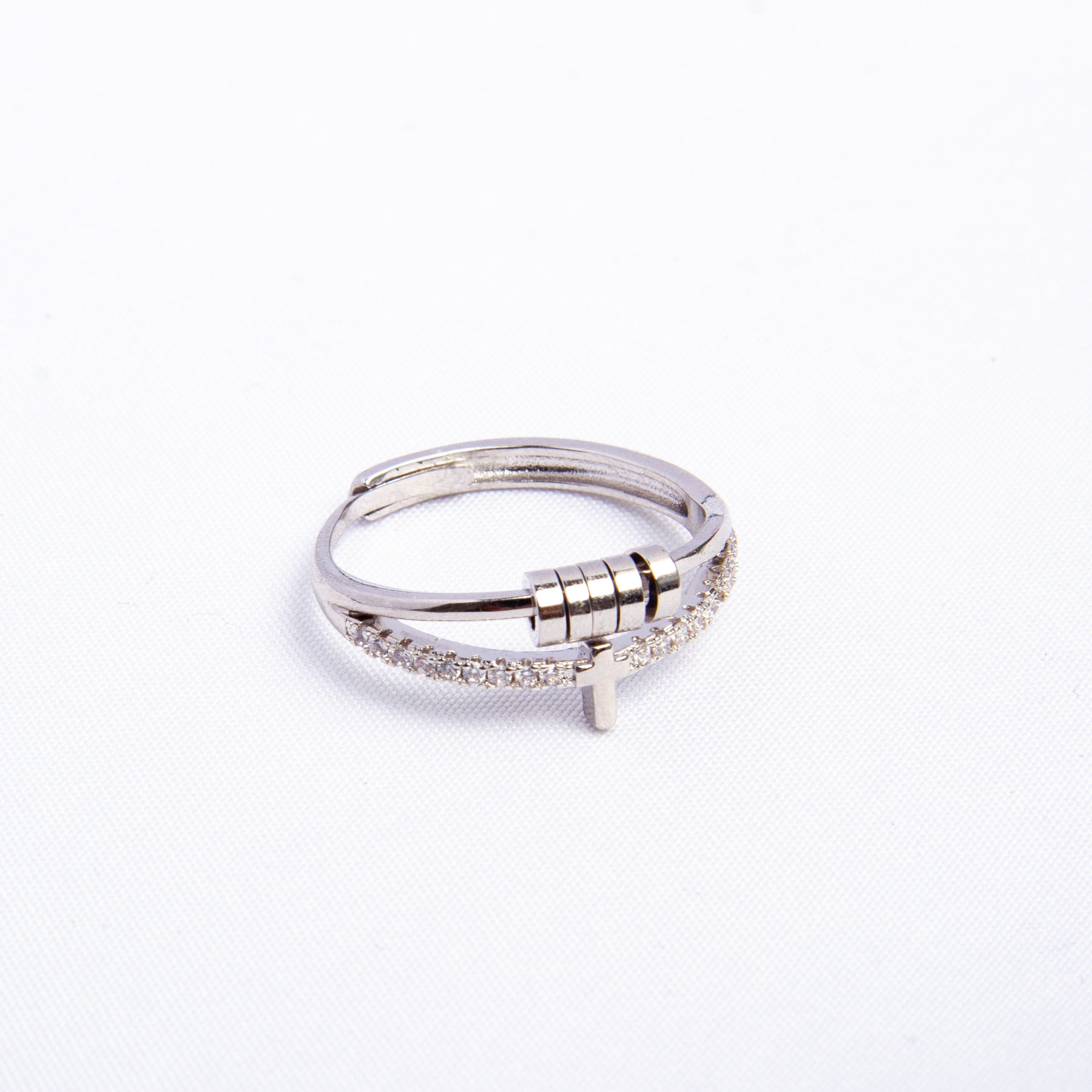 Anel Anti Ansiedade Cruz Banhado a Ouro 18k