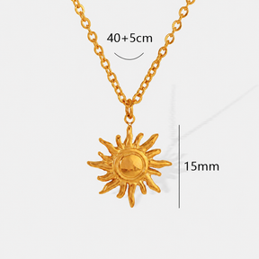 Para Minha Filha- Colar Sol Radiante Banhado a Ouro 18k
