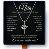 Para Minha Neta - Colar Cruz Anti-Stress Feminino Banhado a Ouro 18k