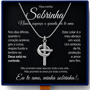 Para Minha Sobrinha - Colar Cruz Anti-Stress Feminino Banhado a Ouro 18k
