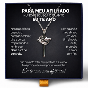 Para Meu Afilhado - Colar Cruz Anti-Stress Banhado a Ouro 18k