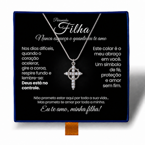 Minha Filha - Colar Cruz do Rei Anti-Stress Banhado a Ouro 18k