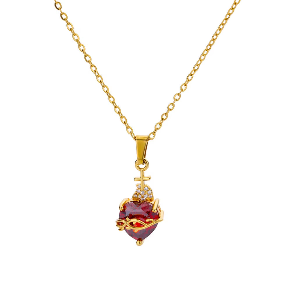 Colar Sagrado Coração Banhado a Ouro 18K
