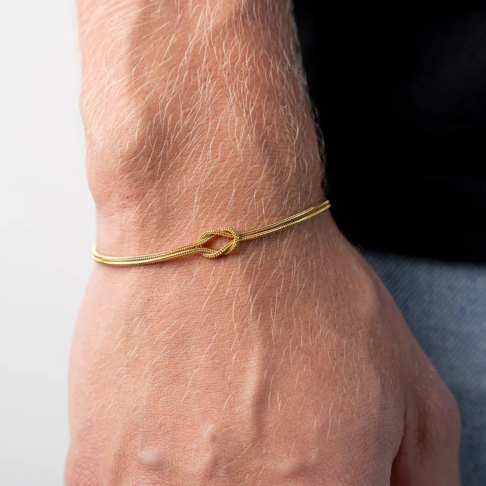 Mãe & Filho  - Kit Pulseiras Nó Infinito Banhada a Ouro 18k