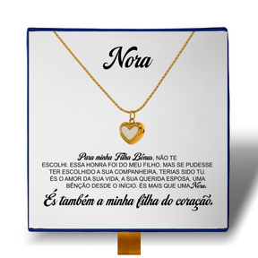 Minha Nora - Colar Coração Pérola Banhado a Ouro 18k