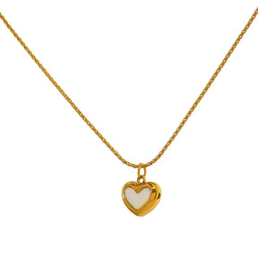 Colar Coração Pérola Banhado a Ouro 18k