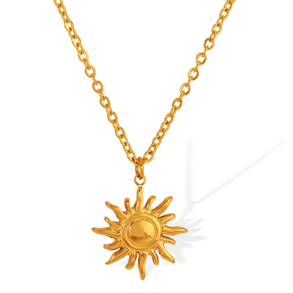 Para Minha Filha- Colar Sol Radiante Banhado a Ouro 18k