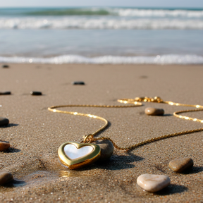 Para Minha Filha - Colar Coração Pérola Banhado a Ouro 18k