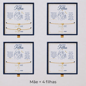 Para Minha Filha- Pulseira Corações Ligados Banhado a Ouro 18k
